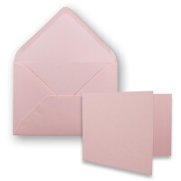 25x Stück Karte mit Umschlag Set Faltkarten DIN A7 quer 10,5 x 7,4 cm  Rosa mit Brief-Umschlägen C7 Nassklebung