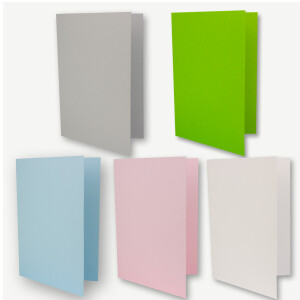 100x Farbige Karten blanko mit Umschlag  und Einlegeblätter  in DIN A6/ C6 - Frühjahrsfarben
