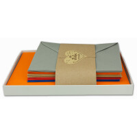 100x Farbige Karten blanko mit Umschlag  und Einlegeblätter  in DIN A6/ C6 - Herbstfarben
