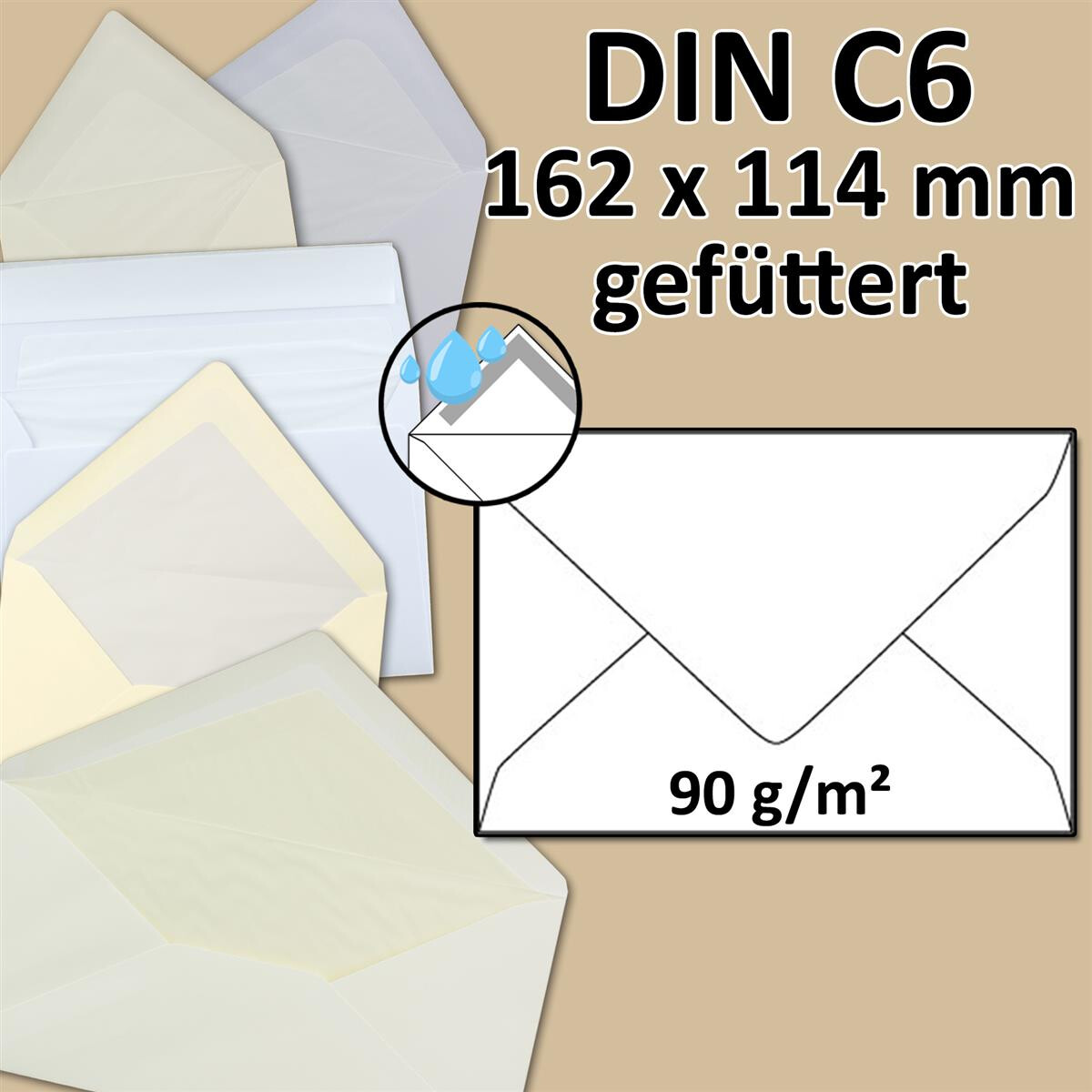 Pukka Briefumschläge Gummiert, Größe C5 (229x162 Mm), 100 G/m², Pastellfarben, 25 Stück