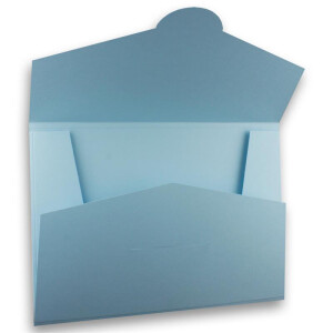 5x stabile Papier Mappe für DIN A4 und DIN C4 in Hellblau - 22 x 30,5 cm - 240 g/m² - als Präsentationsmappen, Bewerbungsmappen, Projektmappen geeignet