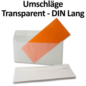 DIN Lang Transparentumschl&auml;ge Nassklebung und...