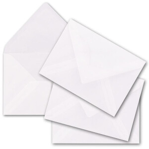 25x transparente Brief-Umschläge DIN C6 - 11,4 x 16,2 cm - Nassklebung, spitze Klappe - für DIN A6 - weiß durchsichtige Kuverts - Marke: GUSTAV NEUSER