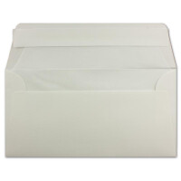 200x Briefumschläge DIN Lang 11 x 22 cm gerippt in Hochweiß gefüttert mit weißem Seiden-Papier 110 g/m² Haftklebung