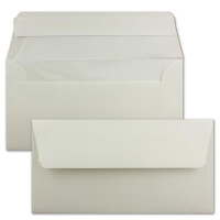 300x Briefumschläge DIN Lang 11 x 22 cm gerippt in Hochweiß gefüttert mit weißem Seiden-Papier 110 g/m² Haftklebung