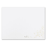 75x Faltkarten DIN A6 - Hochweiß mit goldenen Metallic Sternen - 10,5 x 14,8 cm - Einladungskarten zu Weihnachten - Marke: FarbenFroh by GUSTAV NEUSER