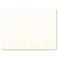 75x Faltkarten DIN A6 - Naturweiß mit goldenen Metallic Sternen - 10,5 x 14,8 cm - Einladungskarten zu Weihnachten - Marke: FarbenFroh by GUSTAV NEUSER