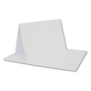 150x Faltkarten DIN A6 - Hochweiß mit goldenen Metallic Sternen - 10,5 x 14,8 cm - Einladungskarten zu Weihnachten - Marke: FarbenFroh by GUSTAV NEUSER
