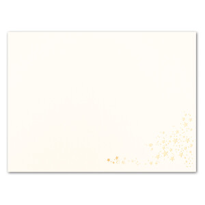 150x Faltkarten DIN A6 - Naturweiß mit goldenen Metallic Sternen - 10,5 x 14,8 cm - Einladungskarten zu Weihnachten - Marke: FarbenFroh by GUSTAV NEUSER