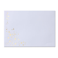 10x Faltkarten-Set mit Umschlägen DIN B6 - Hochweiß (Weiß) mit goldenen Metallic Sternen - 11,5 x 17 cm - bedruckbar - Ideal für Weihnachtskarten