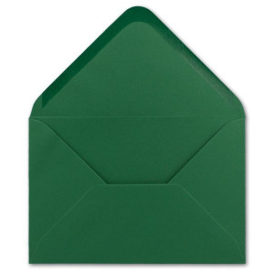 100x Faltkarten-Set mit Umschlägen DIN B6 - Dunkelgrün (Grün) mit goldenen Metallic Sternen - 11,5 x 17 cm - bedruckbar - Ideal für Weihnachtskarten