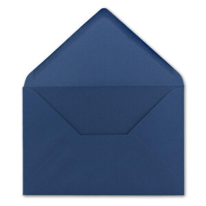 150x Faltkarten-Set mit Umschlägen DIN B6 - Dunkelblau (Blau) mit goldenen Metallic Sternen - 11,5 x 17 cm - bedruckbar - Ideal für Weihnachtskarten