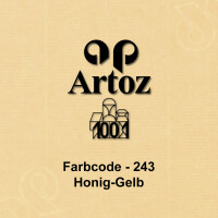 ARTOZ 25x Tischkarten - Honiggelb (Gelb) - 45 x 100 mm blanko Platz-Kärtchen - Faltkarten für festliche Tafel - Tischdekoration - 220 g/m² gerippt