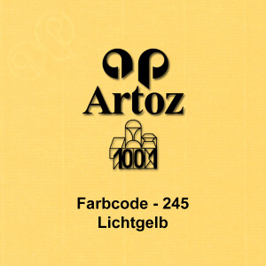 ARTOZ 250x Tischkarten - Lichtgelb (Gelb) - 45 x 100 mm blanko Platz-Kärtchen - Faltkarten für festliche Tafel - Tischdekoration - 220 g/m² gerippt