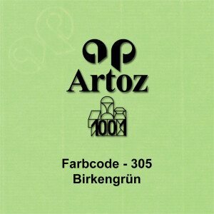 ARTOZ 25x Tischkarten - Birkengrün (Grün) - 45 x 100 mm blanko Platz-Kärtchen - Faltkarten für festliche Tafel - Tischdekoration - 220 g/m² gerippt