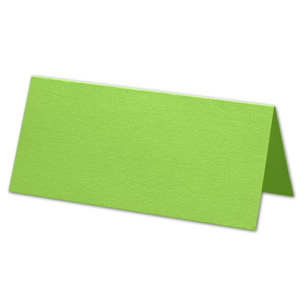 ARTOZ 400x Tischkarten - Maigrün (Grün) - 45 x 100 mm blanko Platz-Kärtchen - Faltkarten für festliche Tafel - Tischdekoration - 220 g/m² gerippt