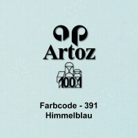 ARTOZ 50x Tischkarten - Himmelblau (Blau) - 45 x 100 mm blanko Platz-Kärtchen - Faltkarten für festliche Tafel - Tischdekoration - 220 g/m² gerippt