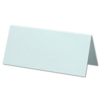 ARTOZ 75x Tischkarten - Himmelblau (Blau) - 45 x 100 mm blanko Platz-Kärtchen - Faltkarten für festliche Tafel - Tischdekoration - 220 g/m² gerippt
