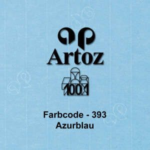 ARTOZ 300x Tischkarten - Azur (Blau) - 45 x 100 mm blanko Platz-Kärtchen - Faltkarten für festliche Tafel - Tischdekoration - 220 g/m² gerippt