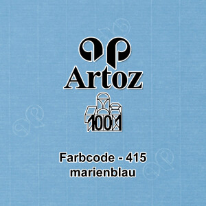 ARTOZ 75x Tischkarten - Marienblau (Blau) - 45 x 100 mm blanko Platz-Kärtchen - Faltkarten für festliche Tafel - Tischdekoration - 220 g/m² gerippt