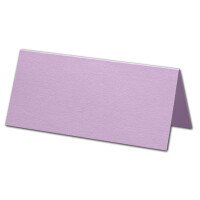 ARTOZ 300x Tischkarten - Flieder (Violett) - 45 x 100 mm blanko Platz-Kärtchen - Faltkarten für festliche Tafel - Tischdekoration - 220 g/m² gerippt
