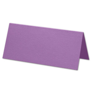 ARTOZ 50x Tischkarten - Holunder (Violett) - 45 x 100 mm blanko Platz-Kärtchen - Faltkarten für festliche Tafel - Tischdekoration - 220 g/m² gerippt