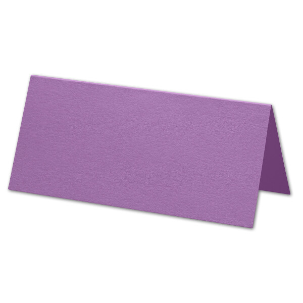 ARTOZ 200x Tischkarten - Holunder (Violett) - 45 x 100 mm blanko Platz-Kärtchen - Faltkarten für festliche Tafel - Tischdekoration - 220 g/m² gerippt