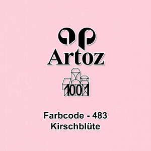 ARTOZ 25x Tischkarten - Kirschblüte (Violett) - 45 x 100 mm blanko Platz-Kärtchen - Faltkarten für festliche Tafel - Tischdekoration - 220 g/m² gerippt