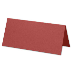 ARTOZ 500x Tischkarten - Baccara (Rot) - 45 x 100 mm blanko Platz-Kärtchen - Faltkarten für festliche Tafel - Tischdekoration - 220 g/m² gerippt