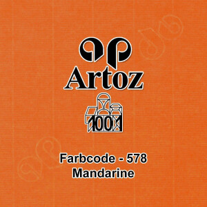 ARTOZ 150x Tischkarten - Mandarin (Orange) - 45 x 100 mm blanko Platz-Kärtchen - Faltkarten für festliche Tafel - Tischdekoration - 220 g/m² gerippt