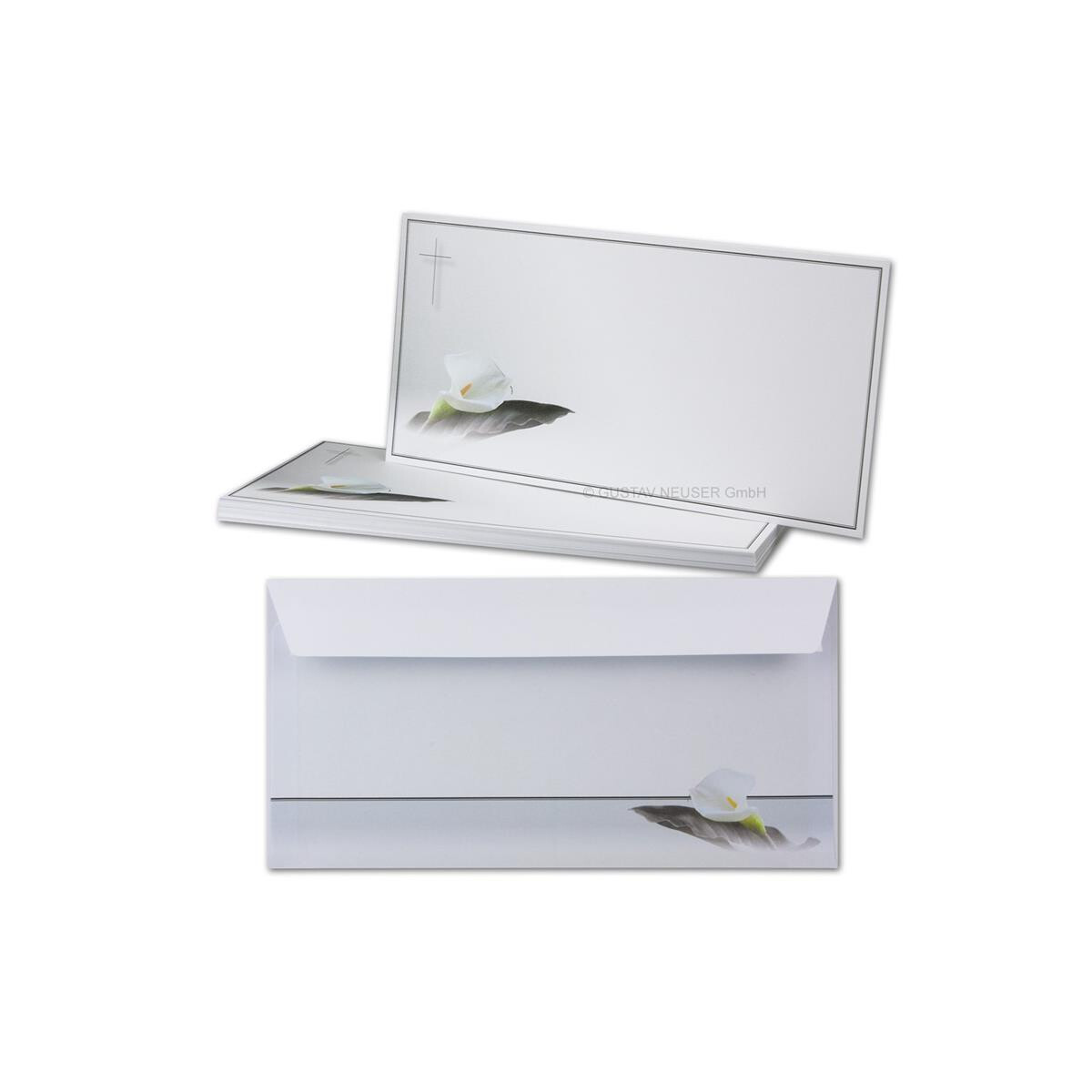The Calendar King Trauerkarten-Set – 20 Karten Mit Umschlägen, 148x210 Mm, Premium-Karton