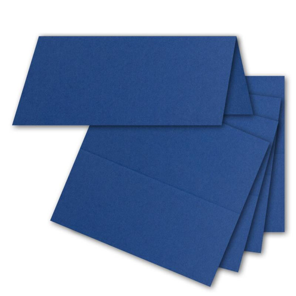25x Tischkarten in Nachtblau (Blau) - 4,5 x 10 cm - blanko - Doppel-Karten - als Platzkarten und Namenskarten für Hochzeit und Feste