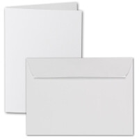 ARTOZ 25x DIN A6 Faltkarten-Set mit Umschlägen - Weiß (Weiß) - 105 x 148 mm - gerippte Bastelkarten blanko mit Brief-Umschlägen - 220 g/m²