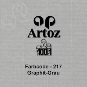 ARTOZ 50x DIN A6 Faltkarten-Set mit Umschlägen - Graphit (Grau) - 105 x 148 mm - gerippte Bastelkarten blanko mit Brief-Umschlägen - 220 g/m²