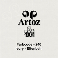 ARTOZ 75x DIN A6 Faltkarten-Set mit Umschlägen - Ivory-Elfenbein (Creme) - 105 x 148 mm - gerippte Bastelkarten blanko mit Brief-Umschlägen - 220 g/m²