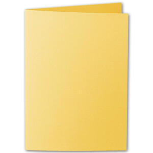 ARTOZ 25x DIN A6 Faltkarten-Set mit Umschlägen - Sonnengelb (Gelb) - 105 x 148 mm - gerippte Bastelkarten blanko mit Brief-Umschlägen - 220 g/m²