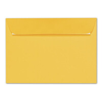 ARTOZ 25x DIN A6 Faltkarten-Set mit Umschlägen - Sonnengelb (Gelb) - 105 x 148 mm - gerippte Bastelkarten blanko mit Brief-Umschlägen - 220 g/m²