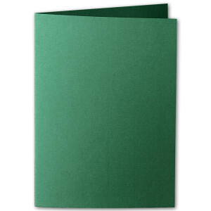 ARTOZ 25x DIN A6 Faltkarten-Set mit Umschlägen - Racing Green (Grün) - 105 x 148 mm - gerippte Bastelkarten blanko mit Brief-Umschlägen - 220 g/m²