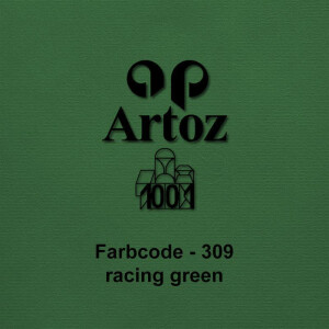 ARTOZ 200x DIN A6 Faltkarten-Set mit Umschlägen - Racing Green (Grün) - 105 x 148 mm - gerippte Bastelkarten blanko mit Brief-Umschlägen - 220 g/m²