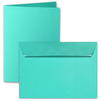 ARTOZ 25x DIN A6 Faltkarten-Set mit Umschlägen - Smaragdgrün (Grün) - 105 x 148 mm - gerippte Bastelkarten blanko mit Brief-Umschlägen - 220 g/m²