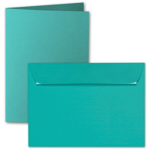 ARTOZ 150x DIN A6 Faltkarten-Set mit Umschlägen - Tropical Green (Grün) - 105 x 148 mm - gerippte Bastelkarten blanko mit Brief-Umschlägen - 220 g/m²