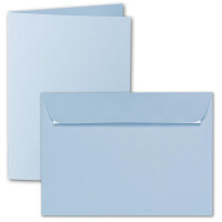 ARTOZ 75x DIN A6 Faltkarten-Set mit Umschlägen - pastellblau (Blau) - 105 x 148 mm - gerippte Bastelkarten blanko mit Brief-Umschlägen - 220 g/m²