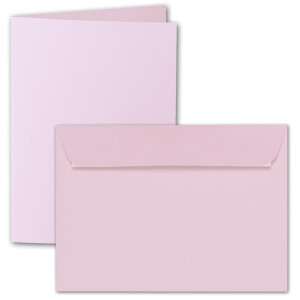 ARTOZ 25x DIN A6 Faltkarten-Set mit Umschlägen - kirschblüte (Rosa) - 105 x 148 mm - gerippte Bastelkarten blanko mit Brief-Umschlägen - 220 g/m²