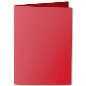 ARTOZ 25x DIN A6 Faltkarten-Set mit Umschlägen - Rot (Rot) - 105 x 148 mm - gerippte Bastelkarten blanko mit Brief-Umschlägen - 220 g/m²