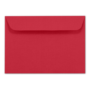 ARTOZ 25x DIN A6 Faltkarten-Set mit Umschlägen - Rot (Rot) - 105 x 148 mm - gerippte Bastelkarten blanko mit Brief-Umschlägen - 220 g/m²
