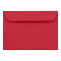 ARTOZ 50x DIN A6 Faltkarten-Set mit Umschlägen - Rot (Rot) - 105 x 148 mm - gerippte Bastelkarten blanko mit Brief-Umschlägen - 220 g/m²