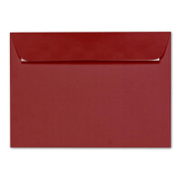 ARTOZ 150x DIN A6 Faltkarten-Set mit Umschlägen - weinrot (Rot) - 105 x 148 mm - gerippte Bastelkarten blanko mit Brief-Umschlägen - 220 g/m²
