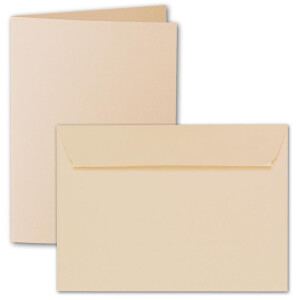 ARTOZ 50x DIN A6 Faltkarten-Set mit Umschlägen - baileys (Braun) - 105 x 148 mm - gerippte Bastelkarten blanko mit Brief-Umschlägen - 220 g/m²
