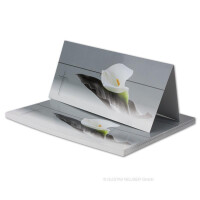 15x Trauerkarten Set mit Umschlägen DIN LANG - Motiv Trauerblume - Danksagungskarten Trauer Ohne Fenster - würdevolle Doppelkarten