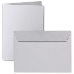 ARTOZ 75x DIN A5 Faltkarten-Set mit Umschlägen - lichtgrau (Grau) - 148 x 210 mm - gerippte Bastelkarten blanko mit Brief-Umschlägen - 220 g/m²